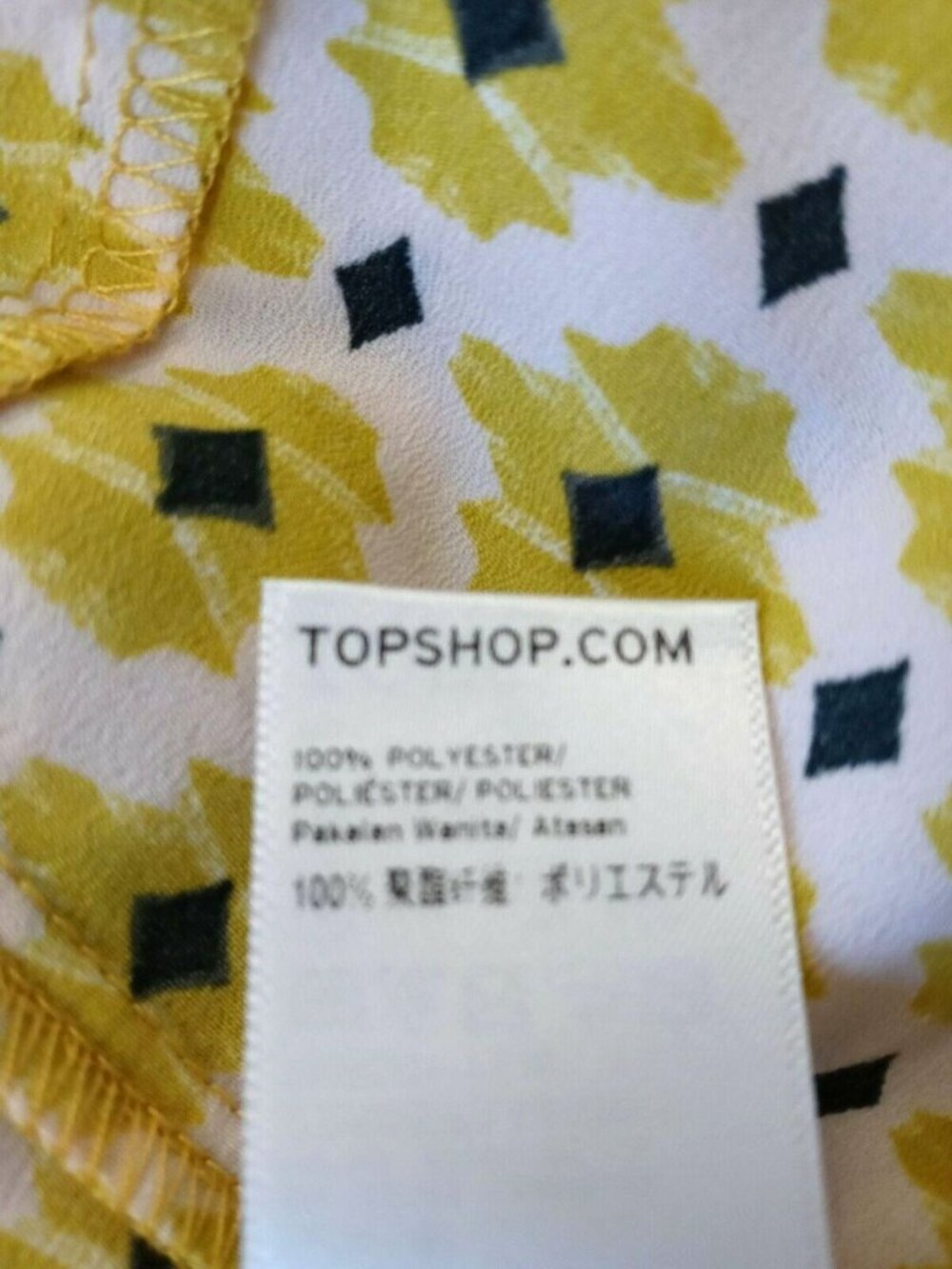 TopShop Summer Top 6 Yellow Pockets Cool Boho Casual Vintage Smock Style Coastal - Picture 6 of 9